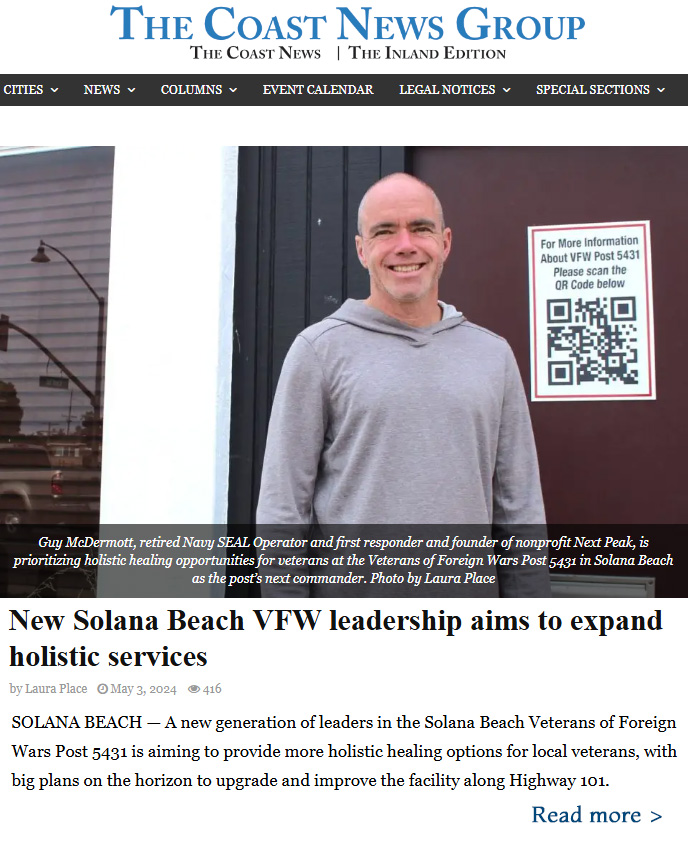 VFW Post 5431 Solana Beach Guy McDermott Holistic Services